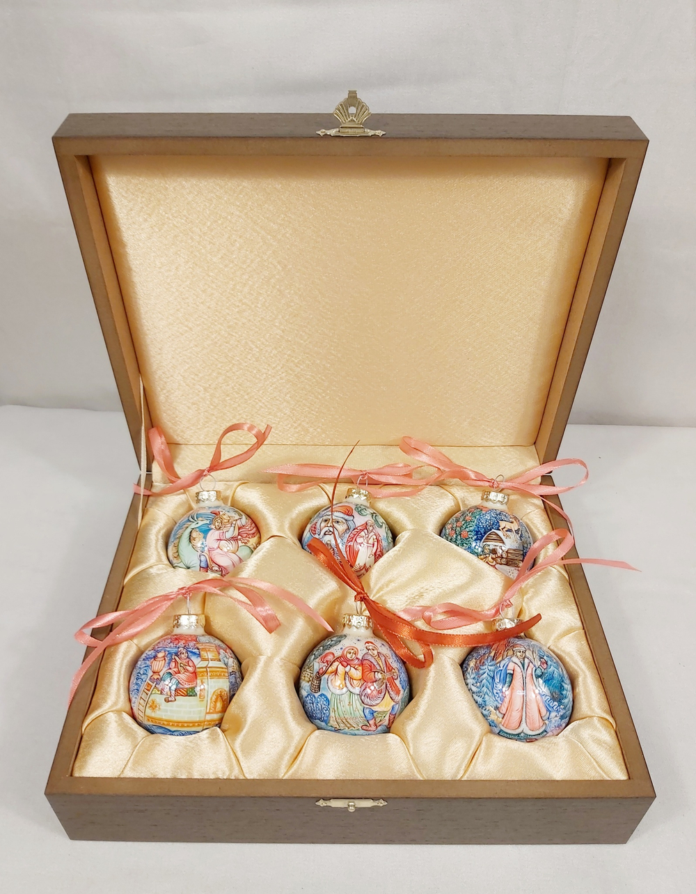 Набор елочных шаров  с ручной росписью Палех  "Сказки" №13