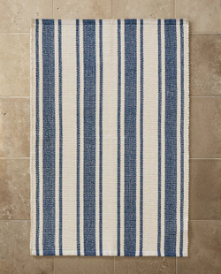 Zara Home - Ковер для ванной комнаты в неправильную полоску, синий, 50x80 см