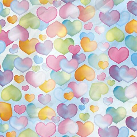 Упаковочная бумага (0,7*1 м) Нежность, Воздушные сердца, 1 шт.