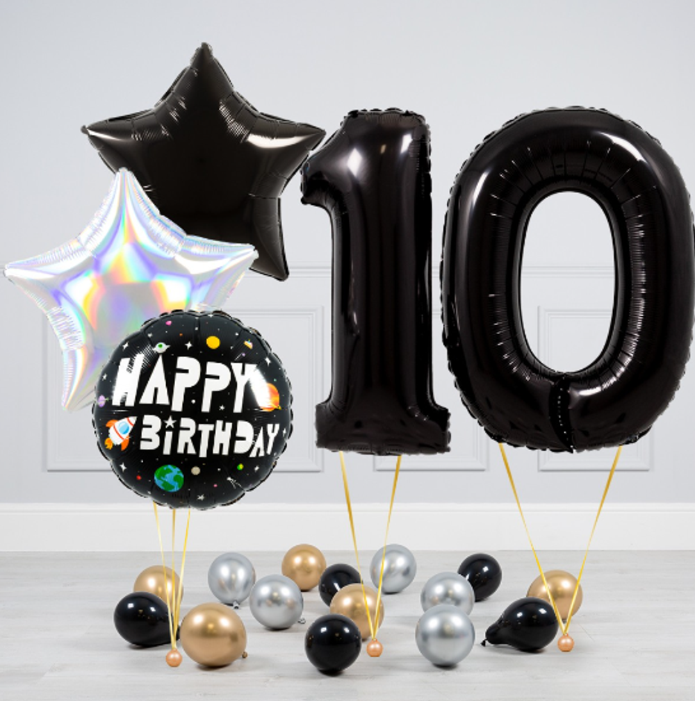 FM Шар 40" / 102 см "Цифра 0" Черный (БГ-60)  Изображение4