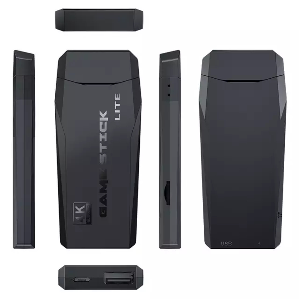 Игровая приставка в стиле ретро "Game Stick Lite" 4k HD TV, 3500+игр, Эмуляторы Ps1 Геймпад Контроллер "2.4g wireless controller"