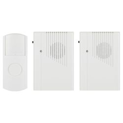 Звонок дверной ЭРА C27-2 беспроводной два динамика белый 6 мелодий | Электрозвонки беспроводные