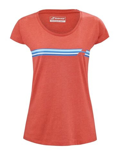 Женская теннисная футболка Babolat Exercise Stripes Tee W - Red