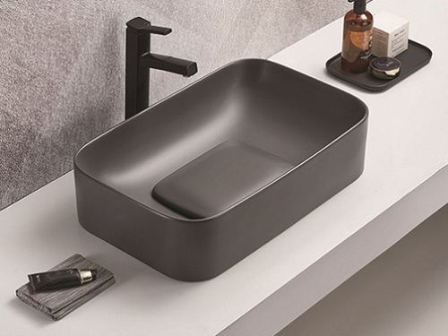 Раковина накладная PC-1907MDG (61*38*15) темно-серый матовый PC-1907MDG