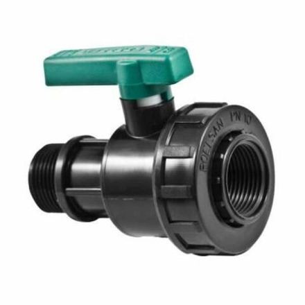 Кран шаровый "ПНД" Poelsan 1"-1" нар-вн (4/212)