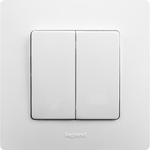 Выключатель 2х-клавишный 10А 250В белый ETIKA Legrand