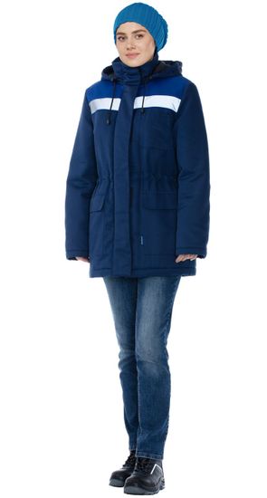 Куртка зимняя женская "Бригада" NEW (т.синий/василек)
