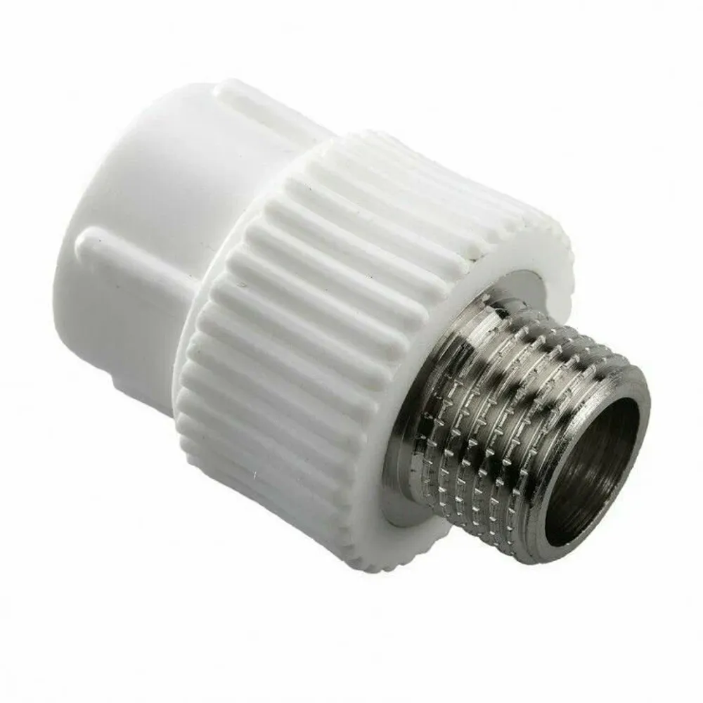 Муфта РР комб. 25*1/2" нар. белый (Tebo)