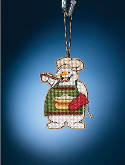 Набор для вышивания бисером "Повар - снеговик", 6 х 9 см (10005030/250824/5076867/1_США)