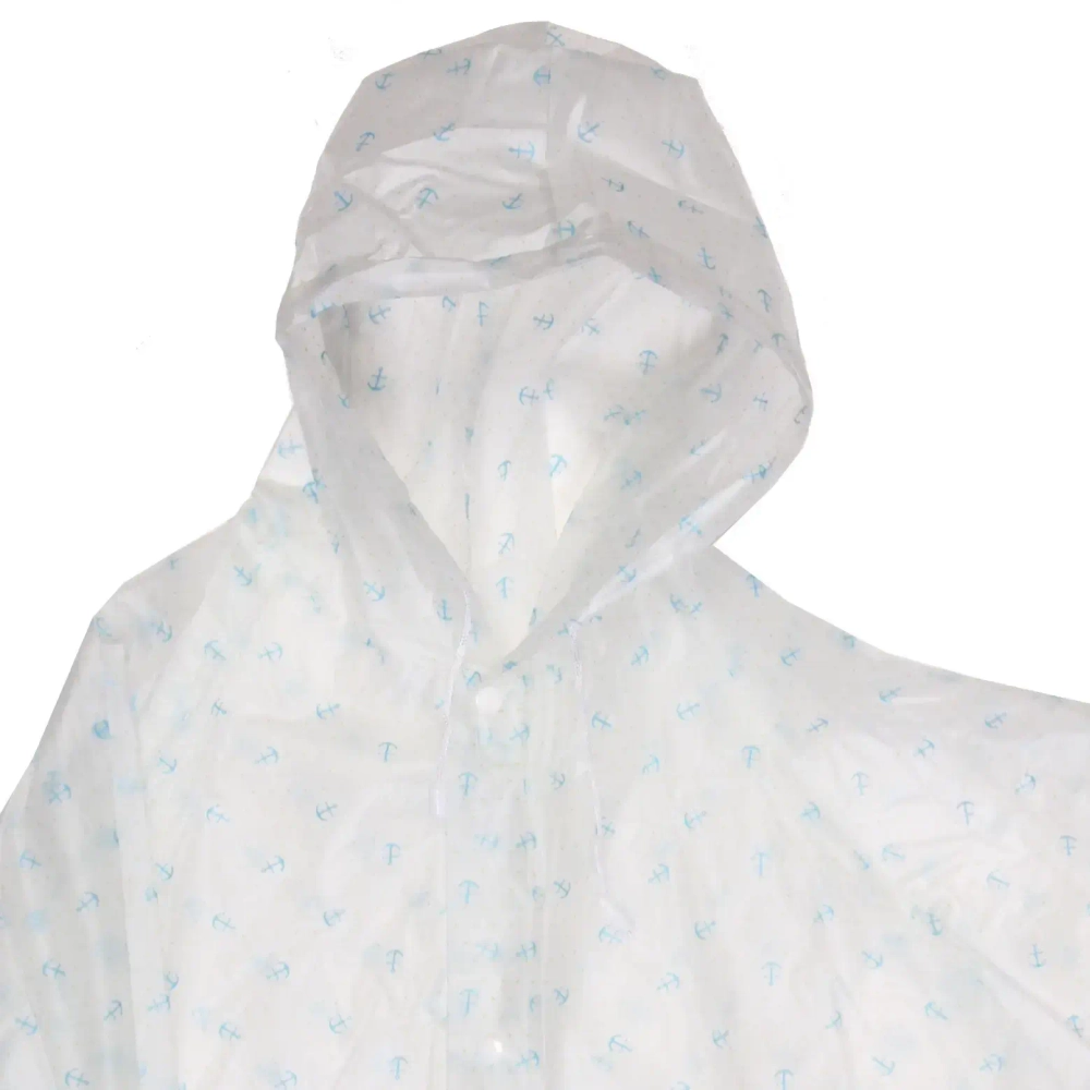 Дождевик-плащ 120 Мкрн 110*62см «Якорь» с капюшоном и завязками, на кнопках, ДоброСад