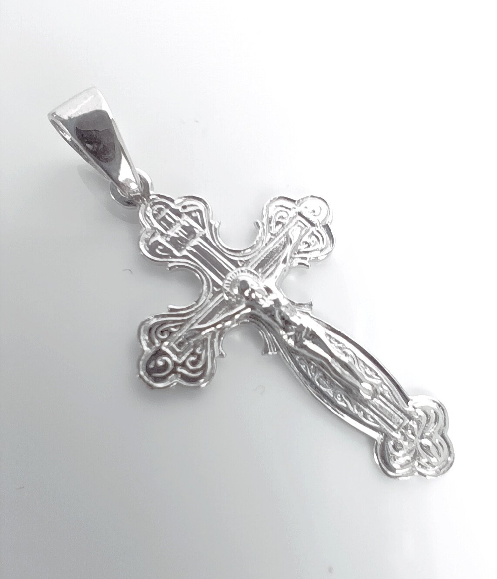 Крест Эстерелла, серебро, 925 проба, родированный, славянский оберег/Ф