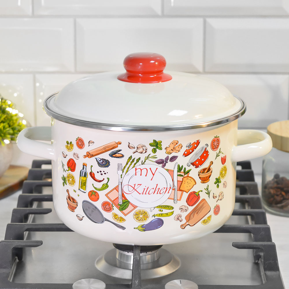 Кастрюля 4л "Моя кухня" слоновая кость