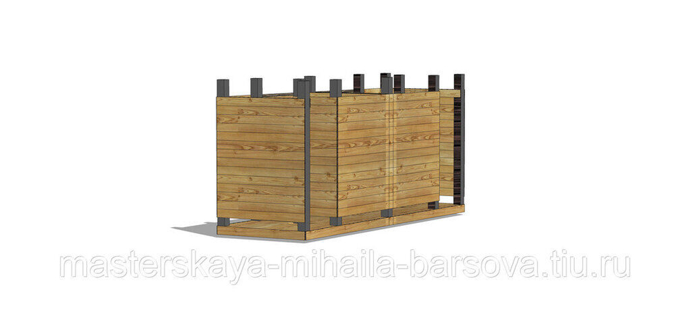Кабина для переодевания деревянная (двухместная) 120х390х180 см
