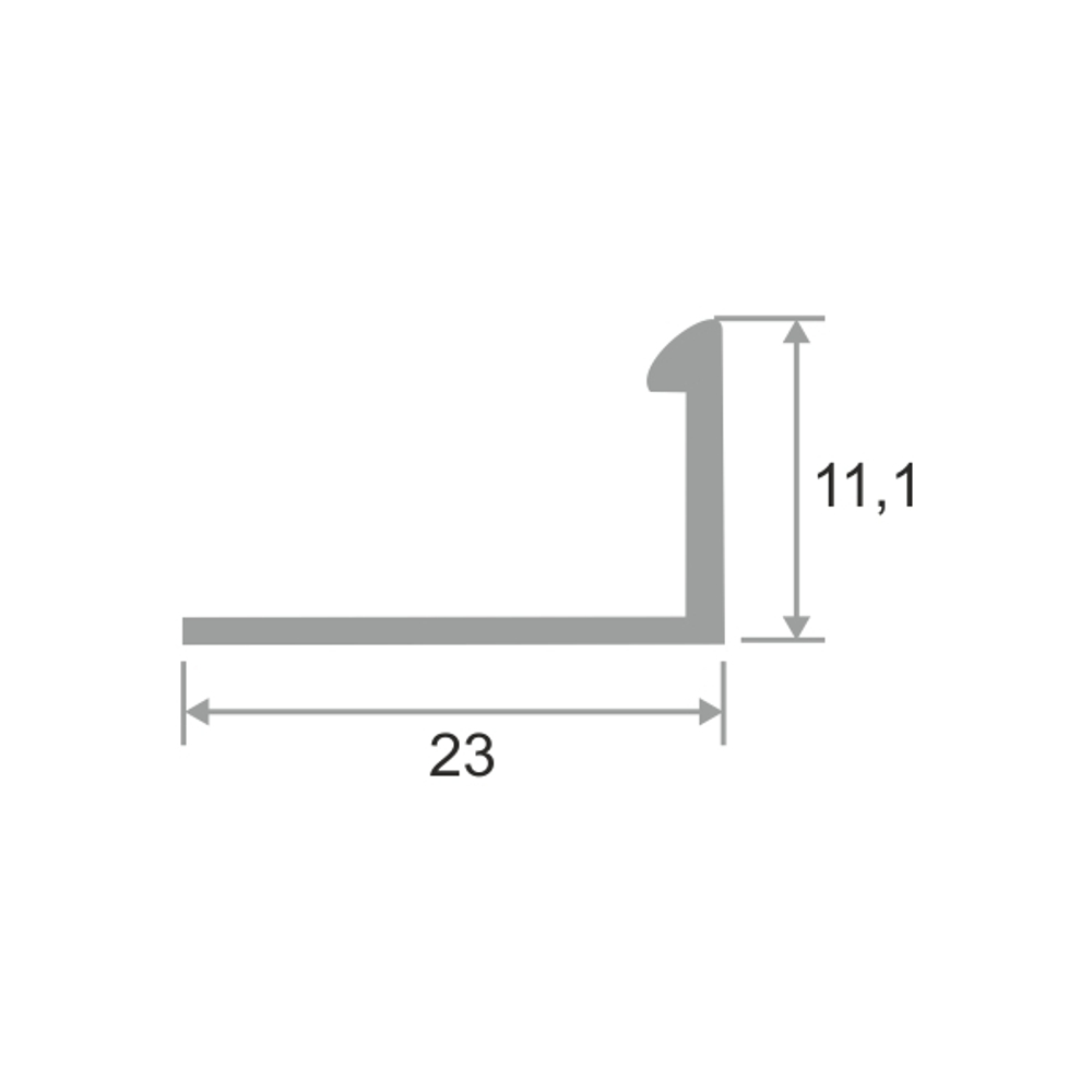 Латунный полированный профиль ЛПО-Г10 2700 мм