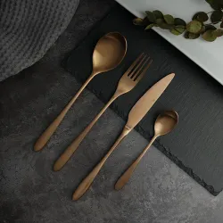 Вилка столовая 21,5 см матовая цвет светлая медь PVD Alessi-Copper P.L. [12]
