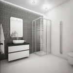 Душ.ограждение City Trend Grey 800*800*1850 квадрат (стекло 4мм текстур, сер. ал. проф, без поддона)