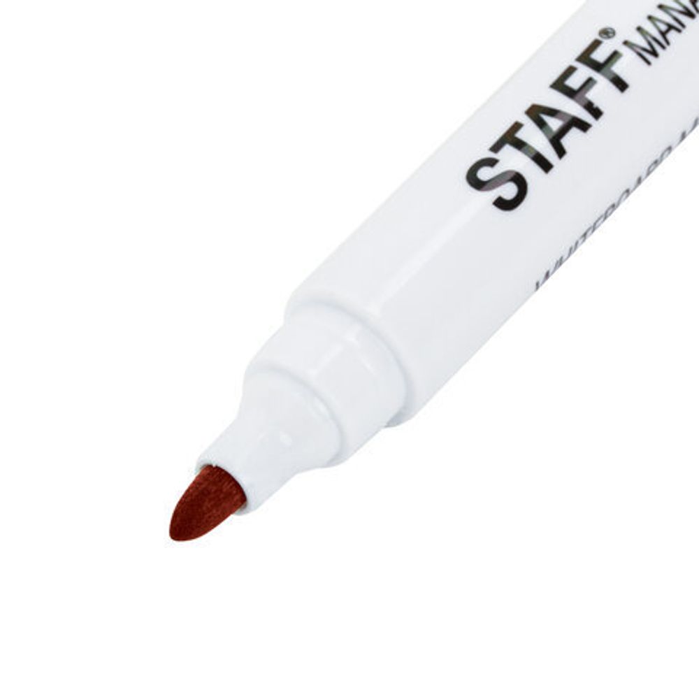 Маркер стираемый для белой доски на магните со стирателем, КРАСНЫЙ, STAFF "Manager", 3 мм, 152003