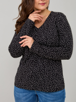 Лонгслив ЛНкл-080/черный-белыйгорох