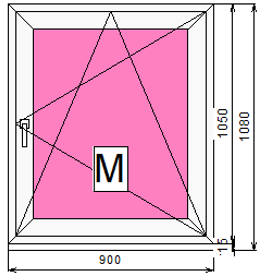 Пластиковое окно с поворотно-откидной створкой 1050 х 900 ТермА Эко + Москитная сетка