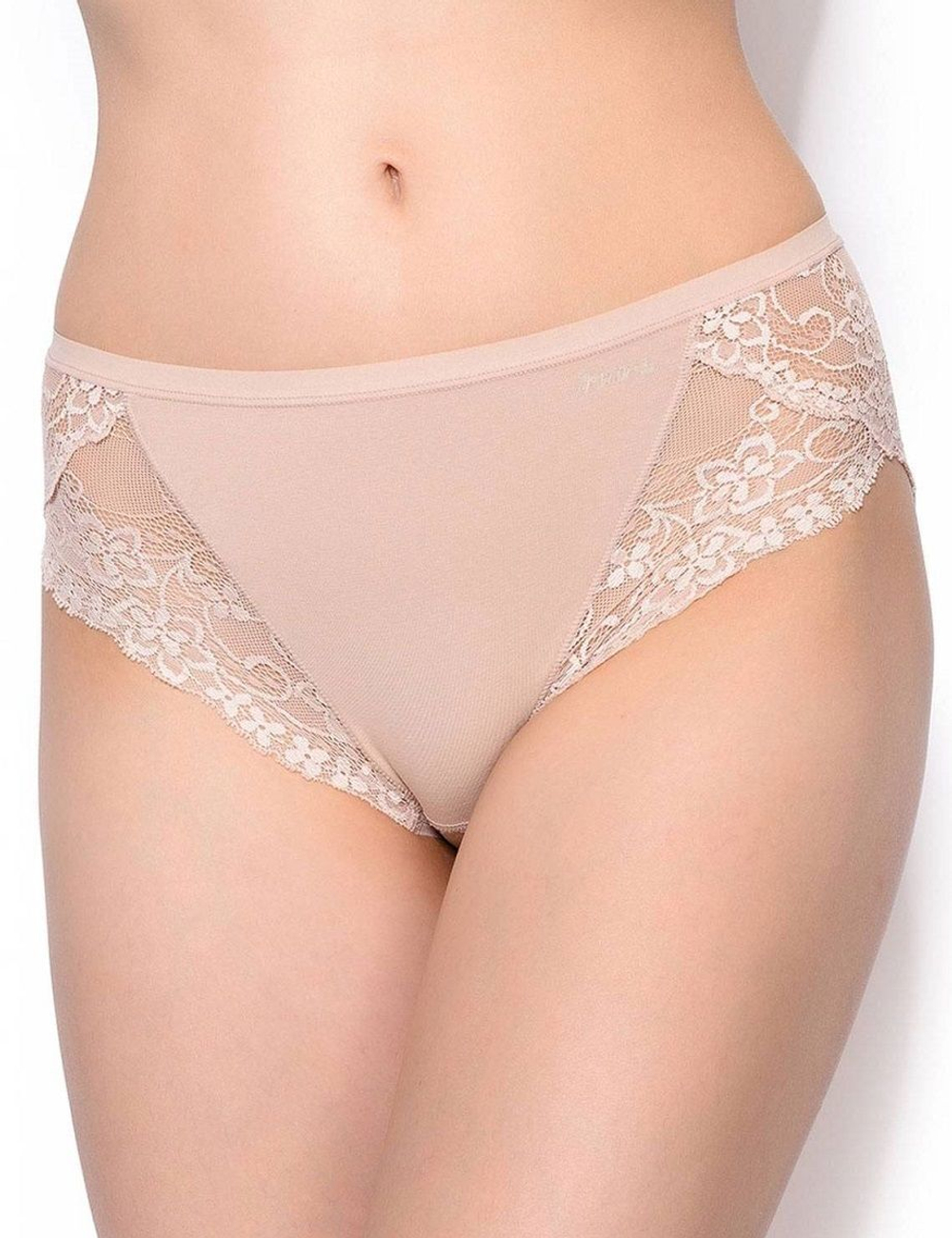 Высокие трусики с кружевом Charm (Размер: M) (Цвет: телесный)