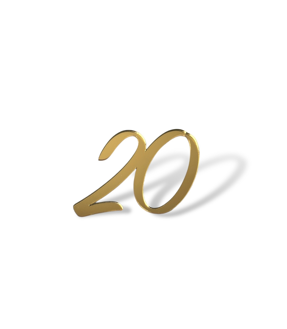Цифра топпер  "20" , 5см, акрил  2мм