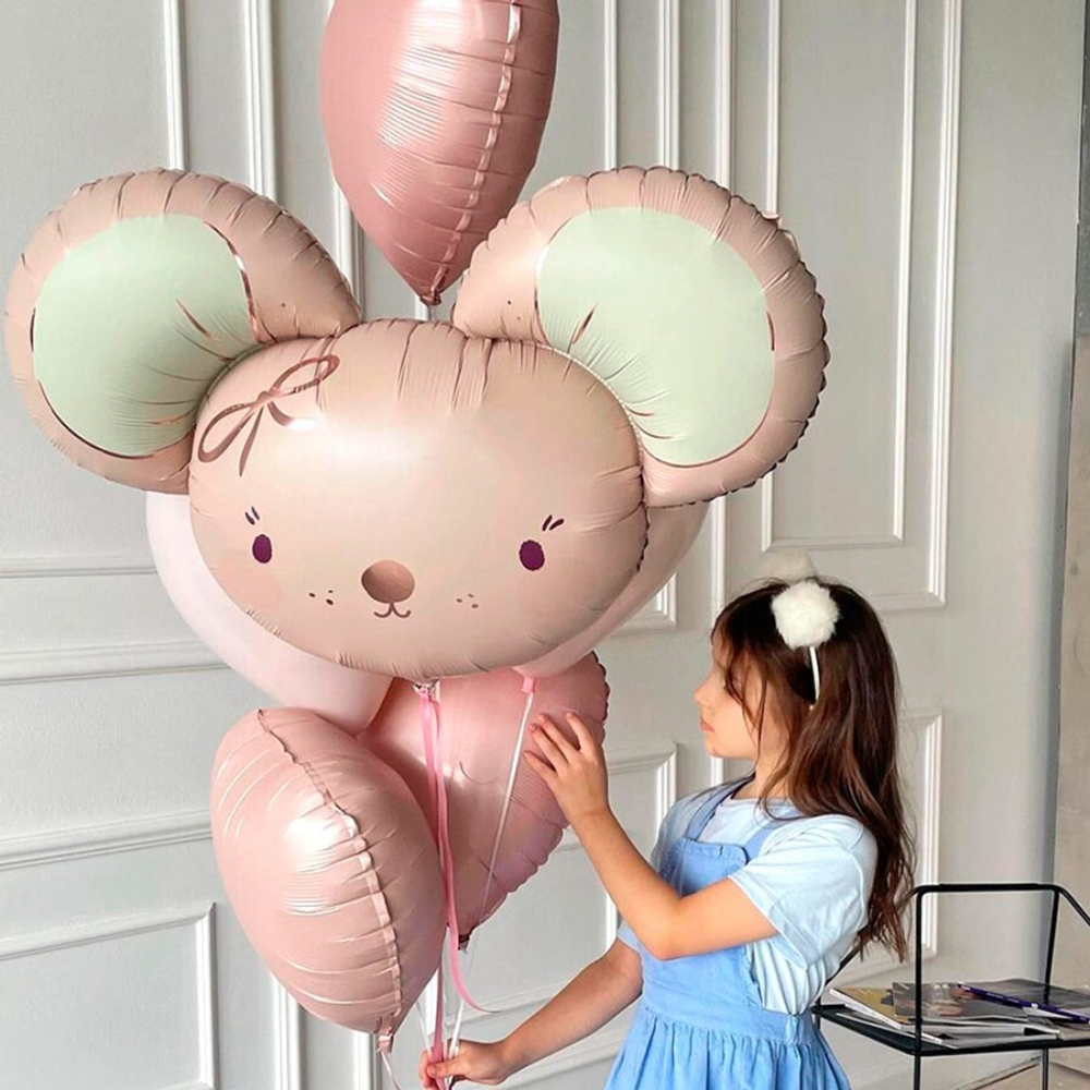 Шар (30"/76 см) Фигура, Милая мышка, Розовый