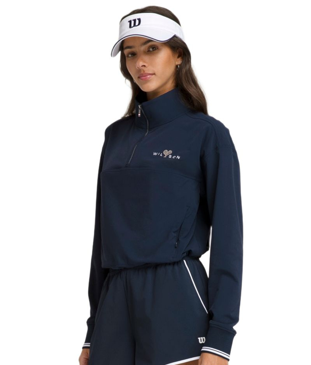 Женская Кофта теннисная Wilson Core Davenport Half Zip - небесный