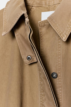 ZARA ДЛИННЫЙ ТРЕНЧ ОВЕРСАЙЗ, КОРИЧНЕВЫЙ