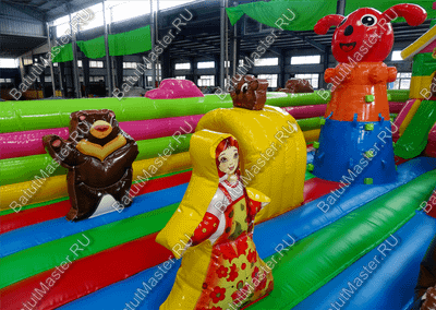 Коммерческий надувной батут "Маша и Миша" 11*7*3 м
