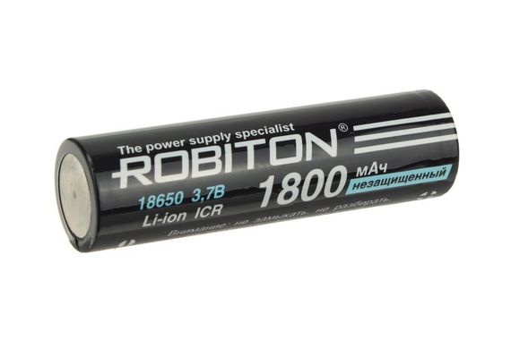 Аккумулятор  Robiton 18650 Li-Ion 1800 mAh без защиты
