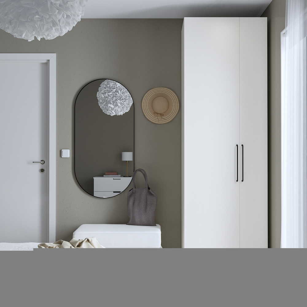 Распашной шкаф PAX FORSAND IKEA с 3 ящиками и 2 полками (белый)  100*50*240