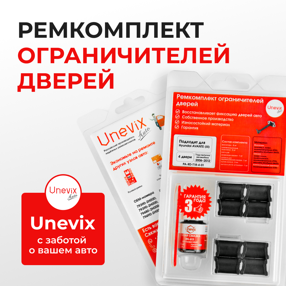 Ремкомплект ограничителей дверей Hyundai AVANTE (III) HD (4 двери, тип 18) 2006-2012