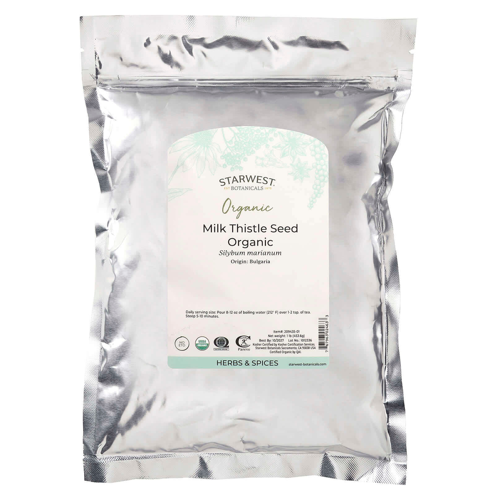 Starwest Botanicals, органические семена расторопши, 453,6 г (1 фунт)