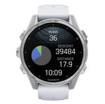 Умные часы Garmin Fenix 8 Amoled 43mm, Glass Lens, Silver DLC Titanium + Whitestone Silicone Band