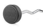 Штанга неразборная обрезиненная 15 кг. Изогнутый гриф. VictoryFit VF-DX5150