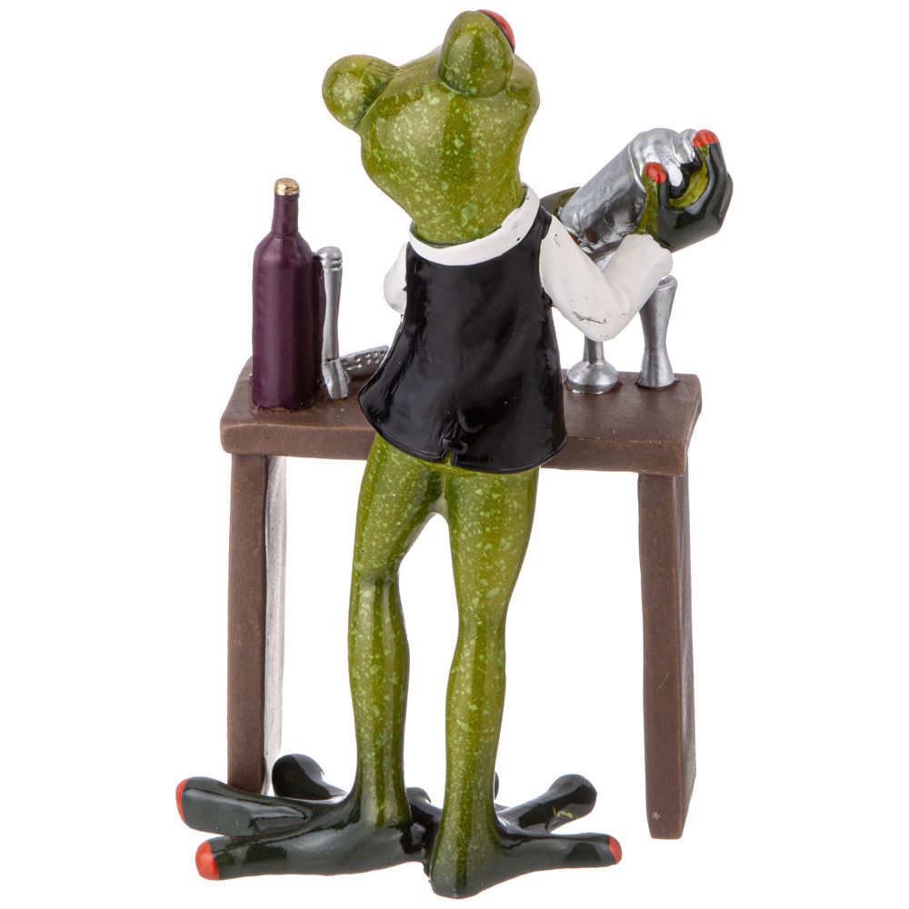 ФИГУРКА ДЕКОРАТИВНАЯ "ЛЯГУШКА-БАРМЕН" 9,5Х6,5Х16,2 СМ