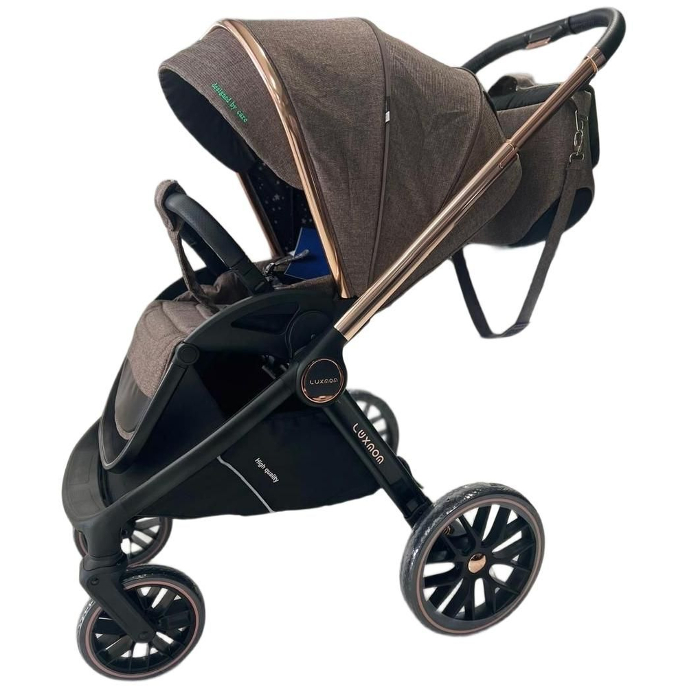 Прогулочная коляска Luxmom 788 / телескопическая ручка, коричневый цвет