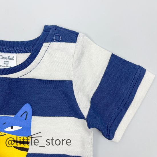 Боди хлопковое "Папа-мой герой" полоска на синем