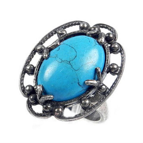 Кольцо "Зорайя" бирюза голубая