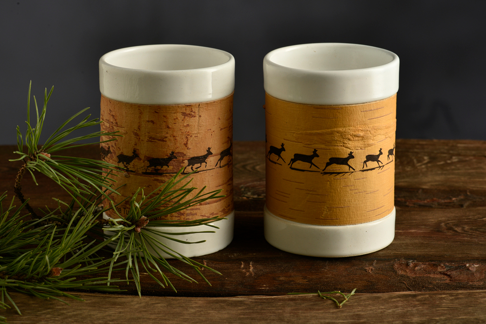 Кружка большая фарфоровая без ручки. Коллекция Christmas (Рождество)