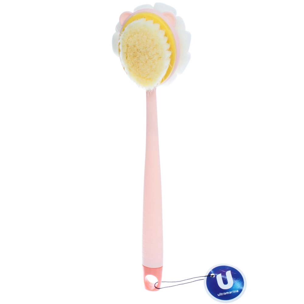 Мочалка массажная «PREMIUM - KOLISTA», на пластиковой ручке, розовая вуаль, 35*6,5*8см (лейбл Ультрамарин)