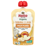 Holle, Органическое фруктовое пюре, банановая лама, от 6 месяцев, банан, яблоко, манго и абрикос, 100 г (3,5 унции)