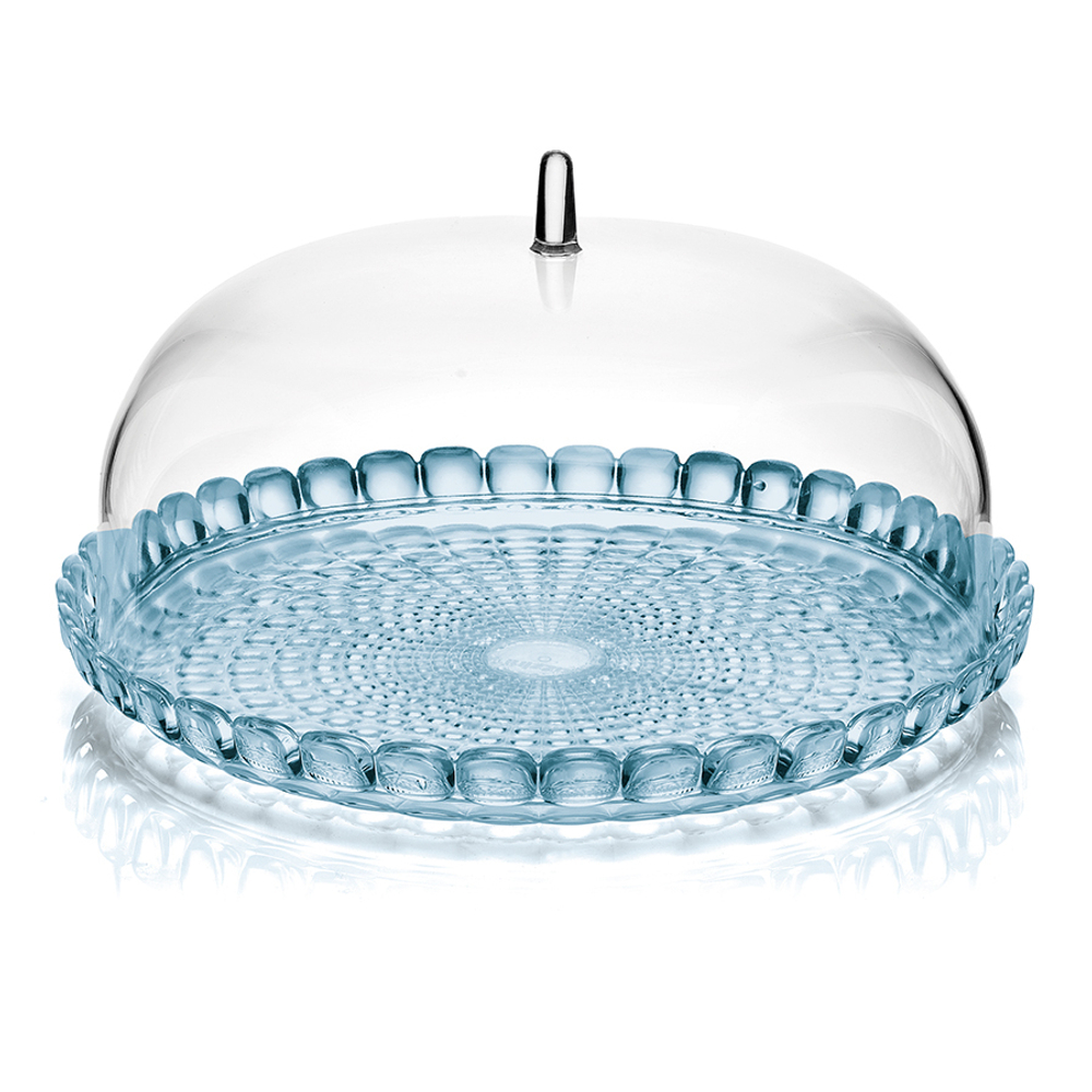 Блюдо сервировочное с крышкой tiffany, ?30 см, голубое