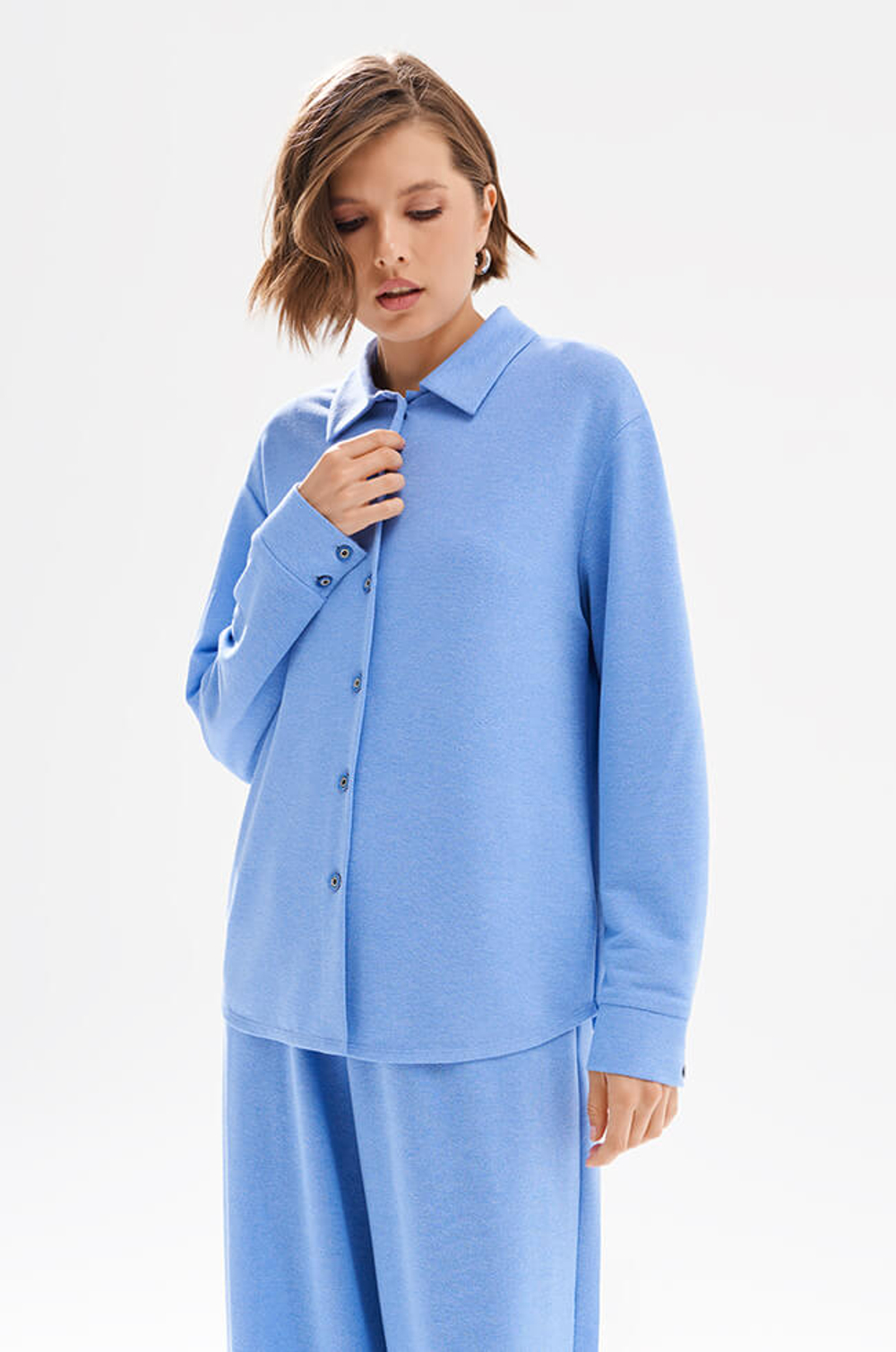 23554 Блузка женская (сине-голубой)