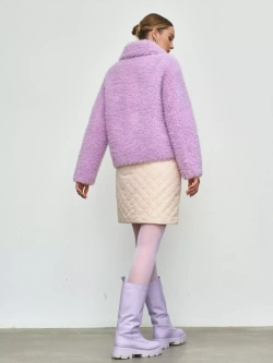 Шуба чебурашка тедди из шерсти, розовая, SilverFox