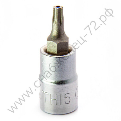2025TH15 Торцевая головка со вставкой TORX с отверстием 1/4" ТH15