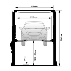 WDK-529E Подъемник двухстоечный с верхней синхронизацией 4 тонны, электр.разбл., 380В