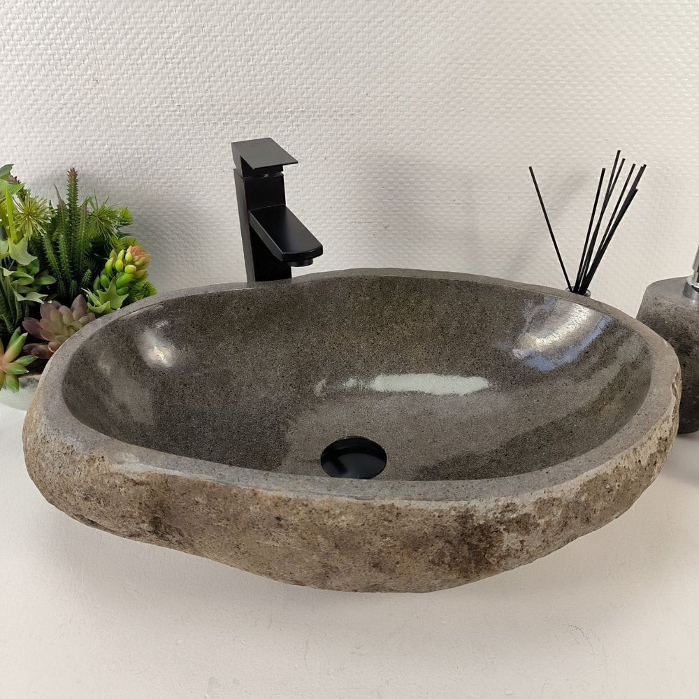 Каменная раковина из речного камня RS-05540 (60*37*15) 0857 из натурального камня