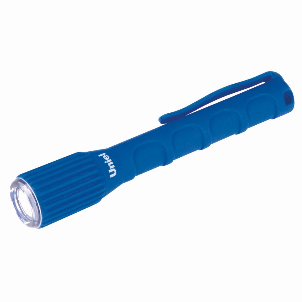 S-WP010-C Blue Фонарь Uniel серии Стандарт «Reliability and protection», прорезиненный корпус, IP67, 0,5 Watt LED, упаковка — кламшелл, 2хААА н/к, цве