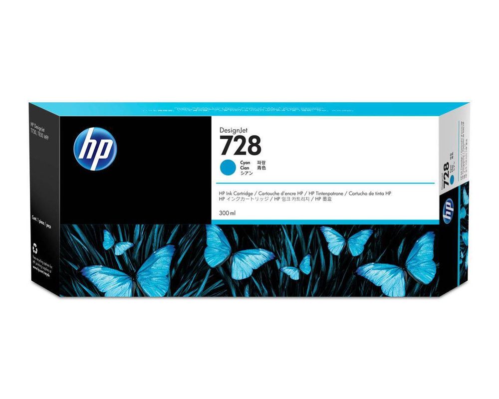 Картридж HP 728 (F9K17A) для DesignJet T730/T830 голубой (300 мл)